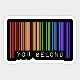 Gay Queer Barcode Pride You Belong Ally Aesthetic Lgbtq Sticker